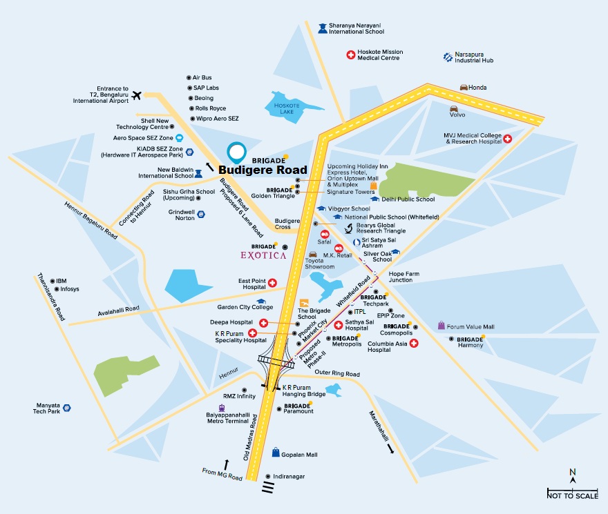 Brigade Budigere Road Location Map