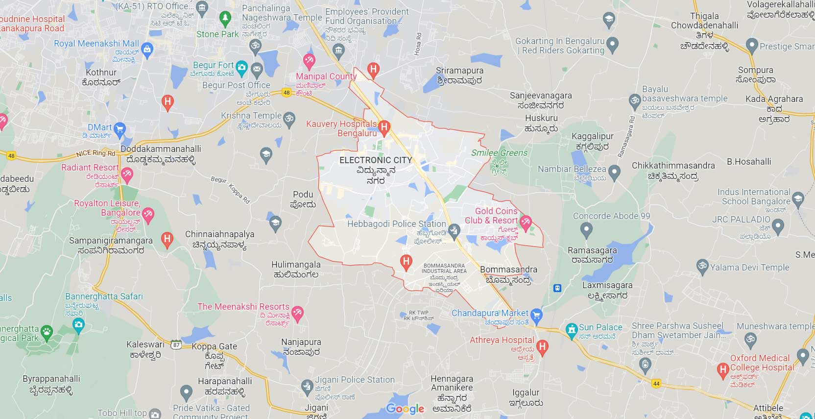 Brigade Plots Electronic City Location Map