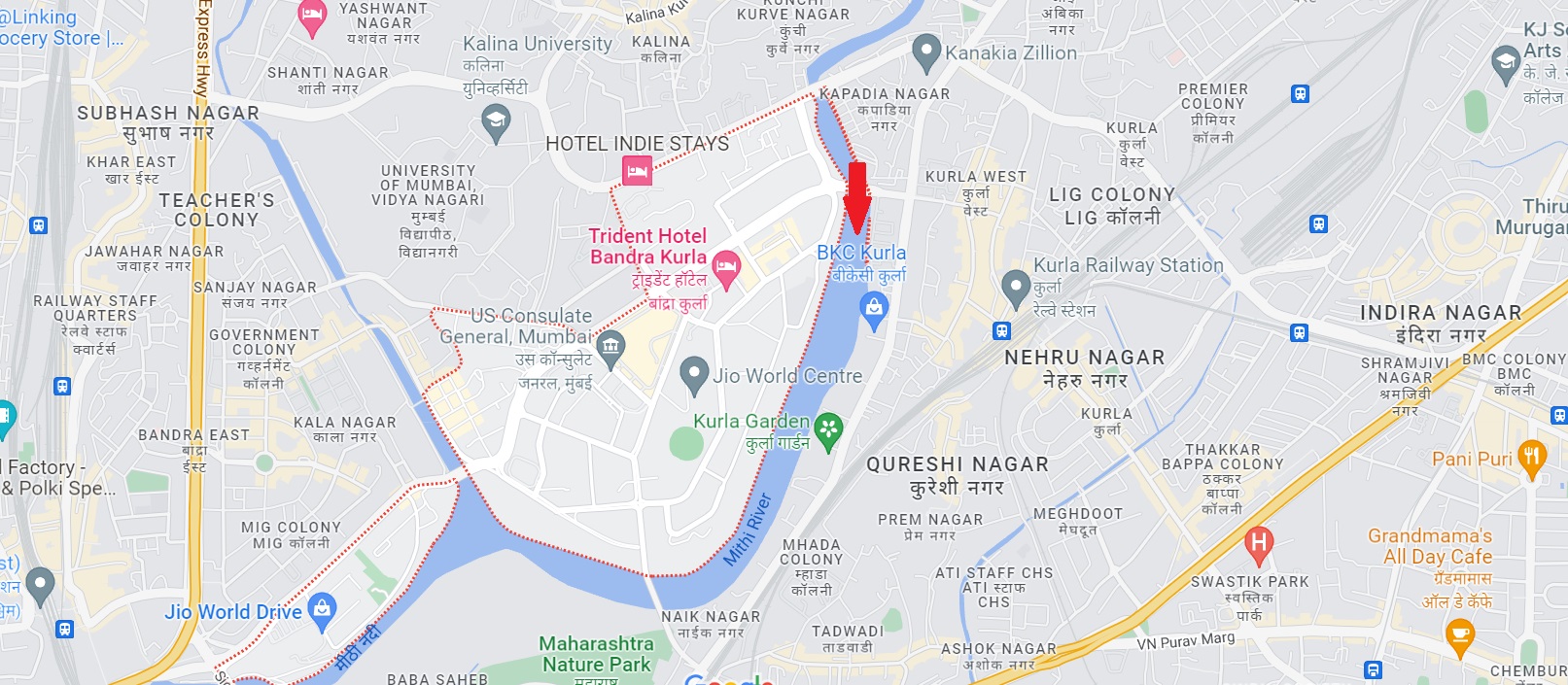 Brigade Bandra Kurla Complex Location Map